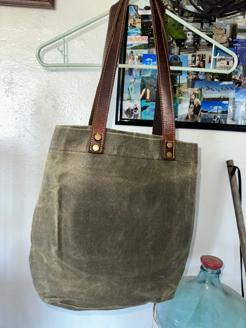 Canvas Tote Heavy 17”x17”x4” army Green
